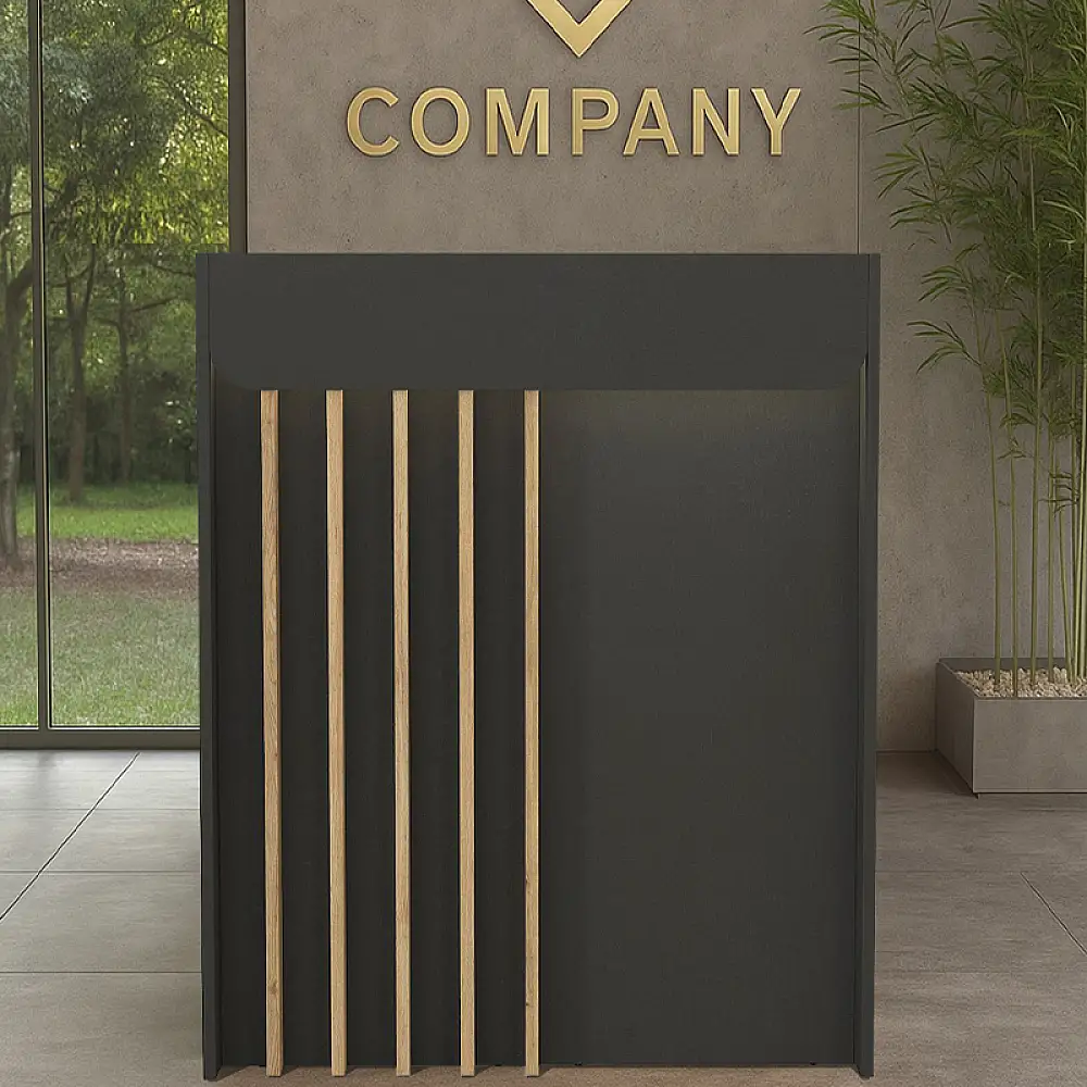 Γραφείο υποδοχής - reception Karibu Megapap με LED χρώμα ανθρακί - sepet oak 90x40x100εκ. | GP042-0349,2