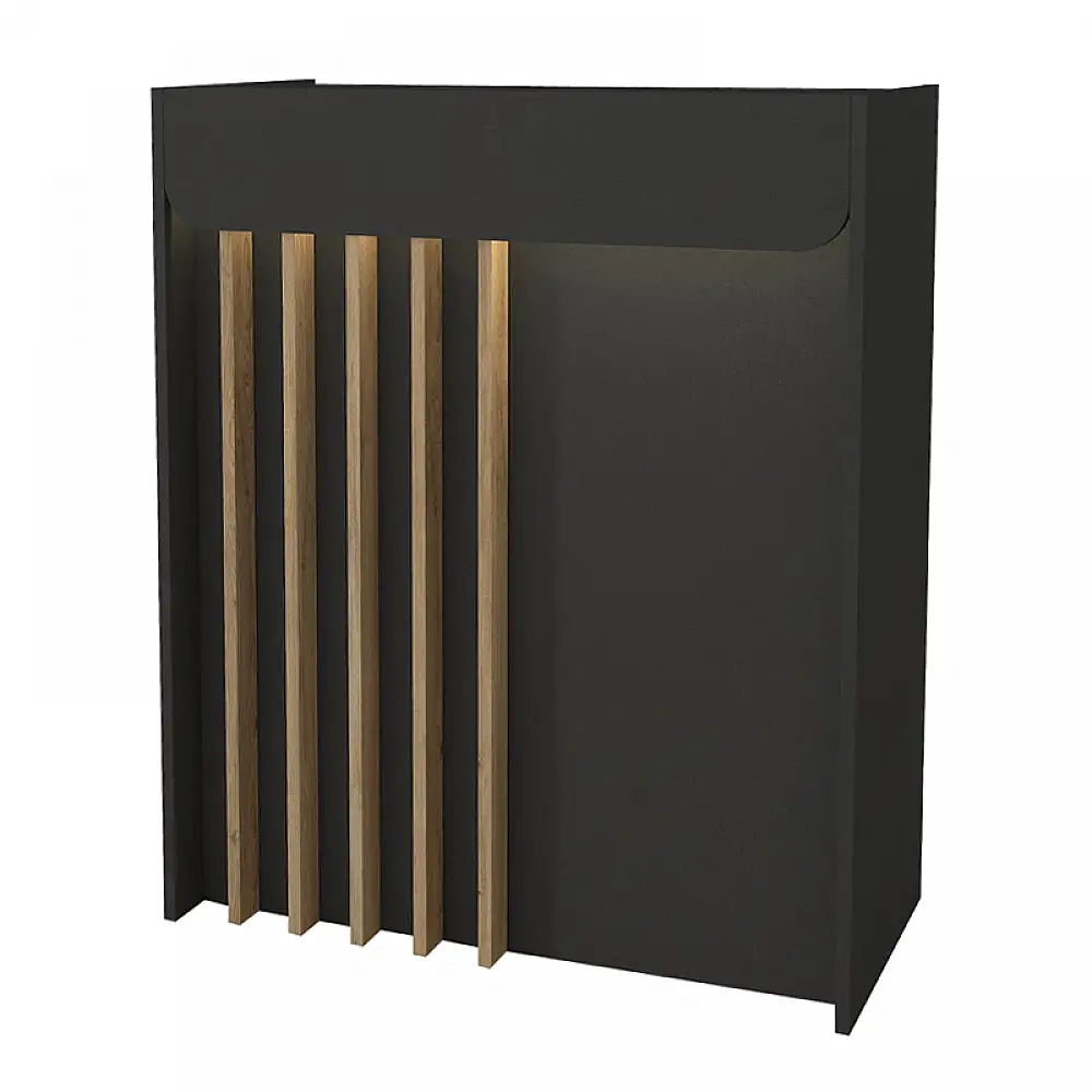 Γραφείο υποδοχής - reception Karibu Megapap με LED χρώμα ανθρακί - sepet oak 90x40x100εκ. | GP042-0349,2