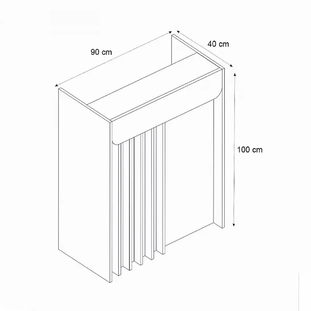 Γραφείο υποδοχής - reception Karibu Megapap με LED χρώμα ανθρακί - sepet oak 90x40x100εκ. | GP042-0349,2