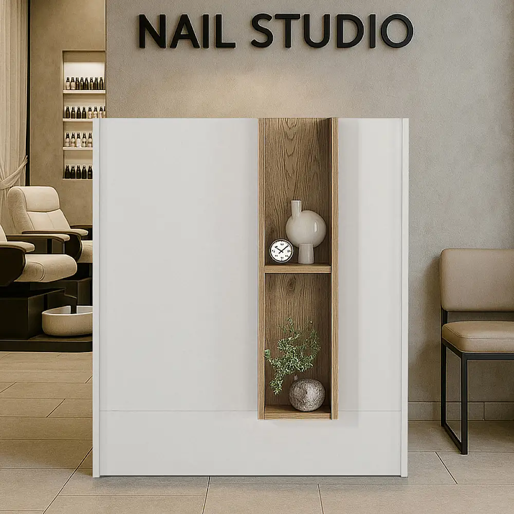 Γραφείο υποδοχής - reception Bonveno Megapap χρώμα λευκό - sepet oak 90x43,2x110εκ. | GP042-0350,2