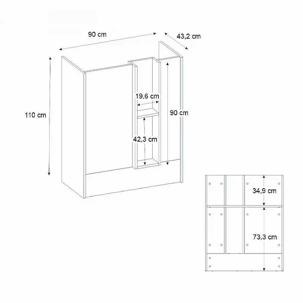 Γραφείο υποδοχής - reception Bonveno Megapap χρώμα λευκό - sepet oak 90x43,2x110εκ. | GP042-0350,2