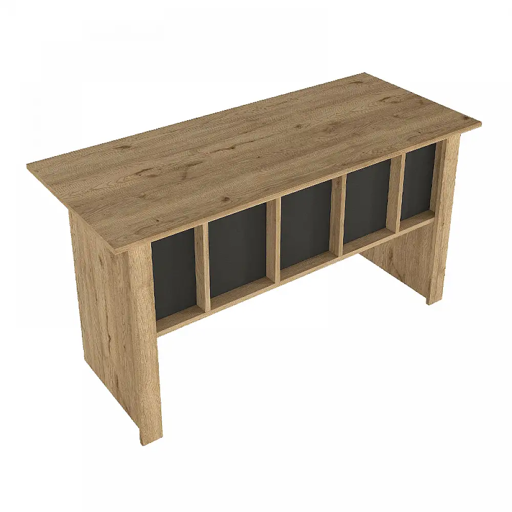 Γραφείο εργασίας Nika Megapap χρώμα sepet oak - ανθρακί 140x60x75εκ. | GP042-0351,1