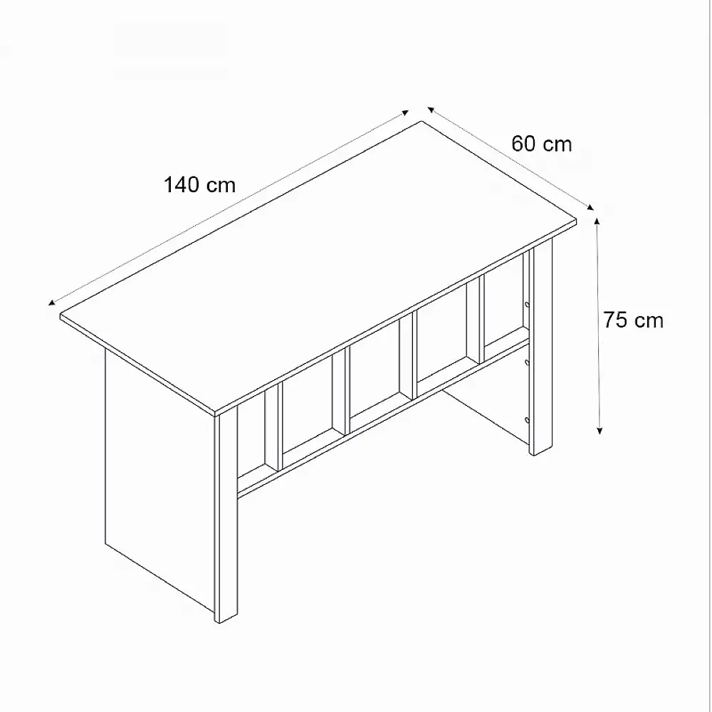Γραφείο εργασίας Nika Megapap χρώμα sepet oak - ανθρακί 140x60x75εκ. | GP042-0351,1
