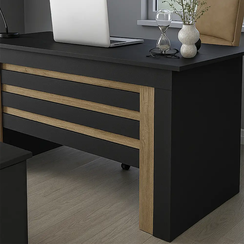 Γραφείο εργασίας Epito Megapap χρώμα ανθρακί - sepet oak 140x59,6x76,8εκ. | GP042-0353,1