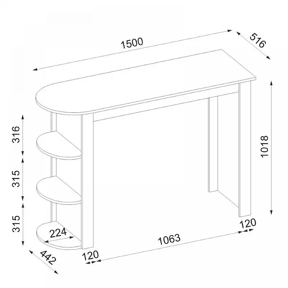 Τραπέζι μπαρ Vigne Megapap χρώμα sepet oak 150x51,6x101,8εκ. | GP042-0356,1