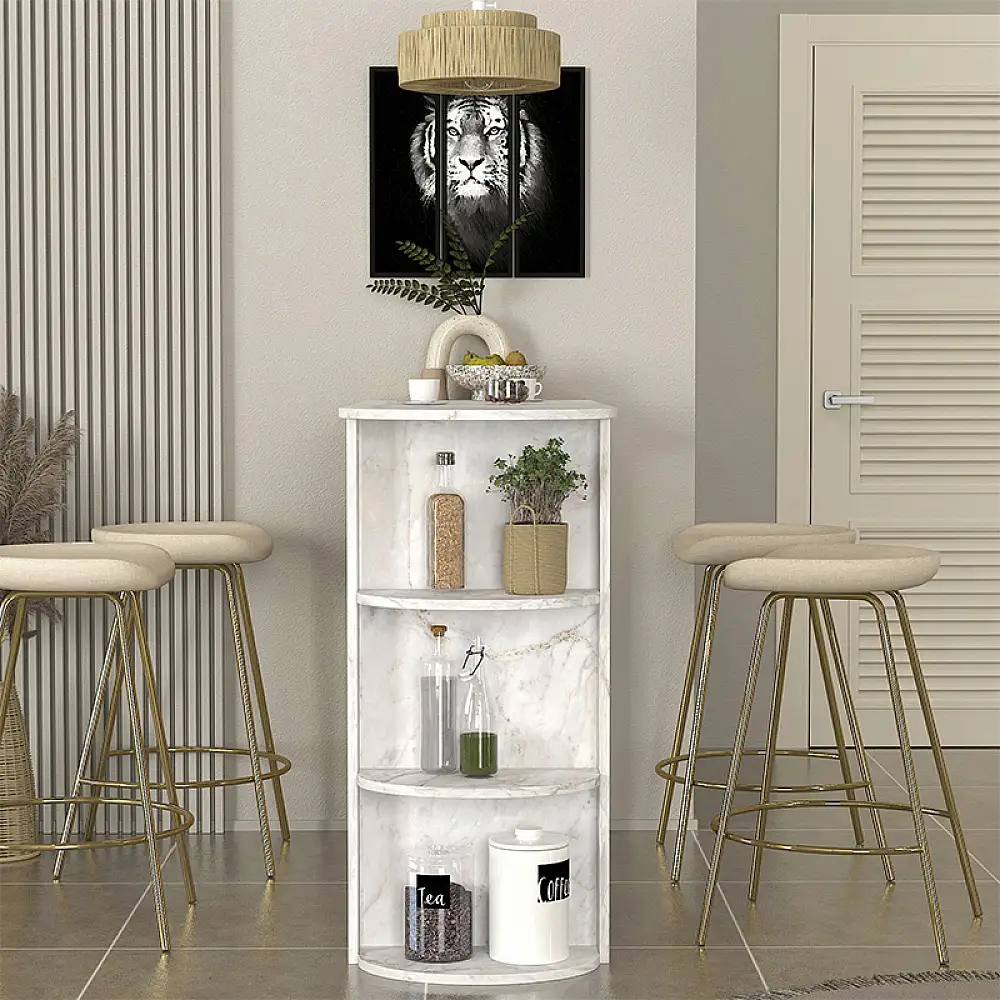 Τραπέζι μπαρ Vigne Megapap χρώμα λευκό εφέ μαρμάρου 150x51,6x101,8εκ. | GP042-0356,2