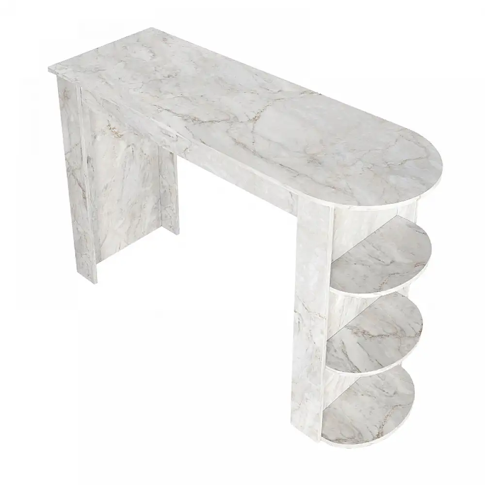 Τραπέζι μπαρ Vigne Megapap χρώμα λευκό εφέ μαρμάρου 150x51,6x101,8εκ. | GP042-0356,2