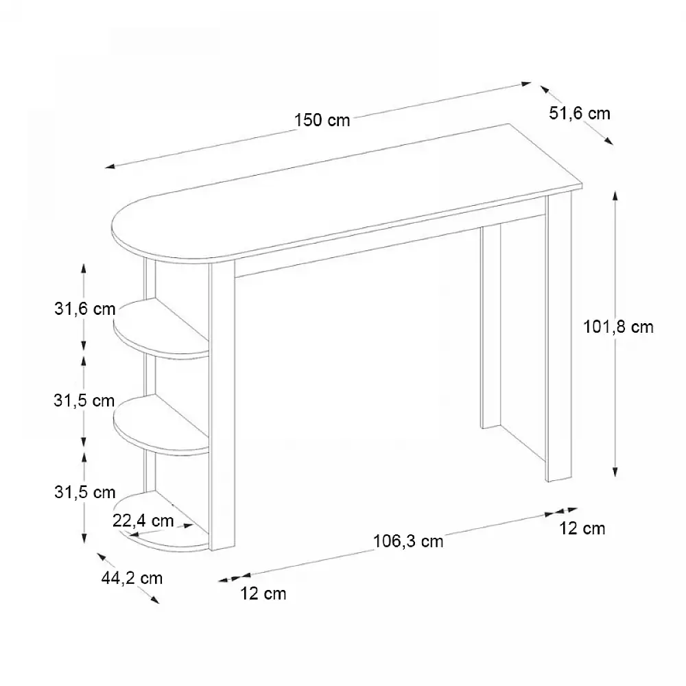 Τραπέζι μπαρ Vigne Megapap χρώμα λευκό εφέ μαρμάρου 150x51,6x101,8εκ. | GP042-0356,2