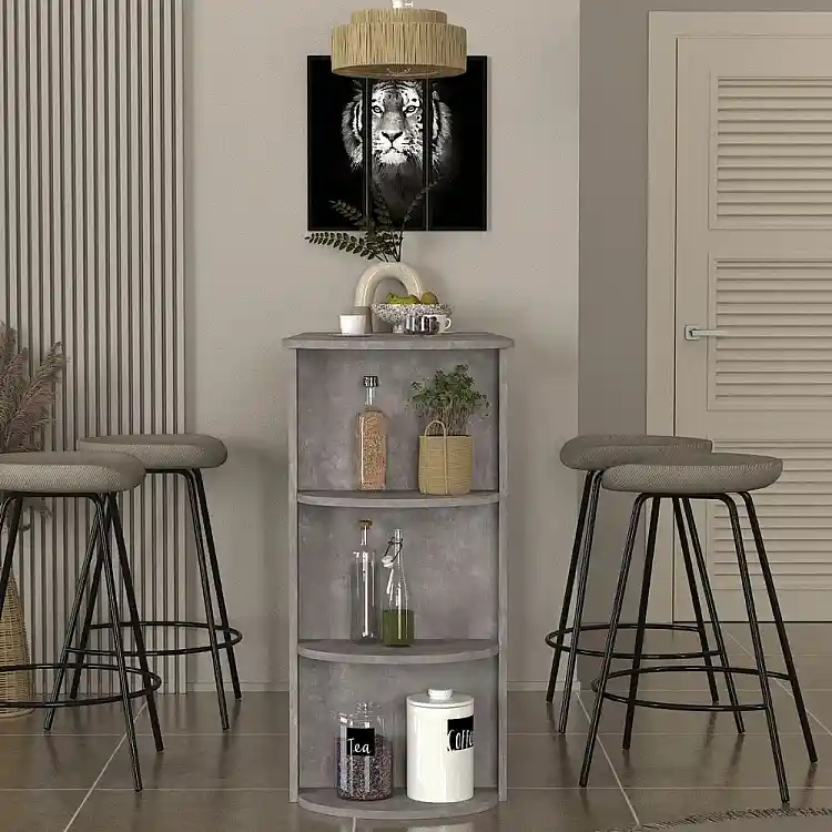 Τραπέζι μπαρ Vigne Megapap χρώμα γκρι σκυροδέματος 150x51,6x101,8εκ. | GP042-0356,3