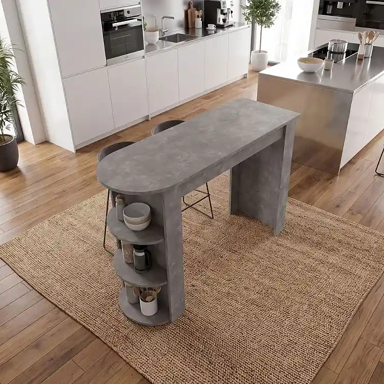 Τραπέζι μπαρ Vigne Megapap χρώμα γκρι σκυροδέματος 150x51,6x101,8εκ. | GP042-0356,3