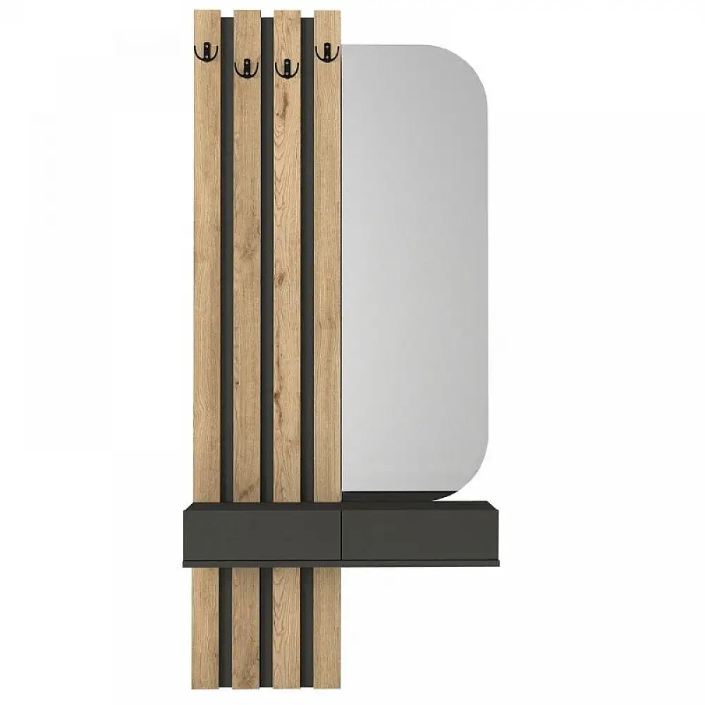 Έπιπλο εισόδου Reyas Megapap χρώμα ανθρακί - sepet oak 90x27x205,6εκ. | GP042-0360,1