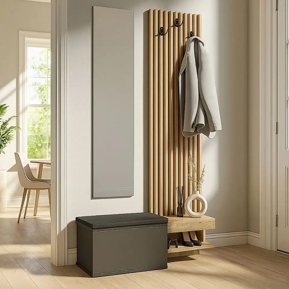 Έπιπλο εισόδου Dumont Megapap χρώμα ανθρακί - sepet oak 104,8x35x198εκ. | GP042-0362,1