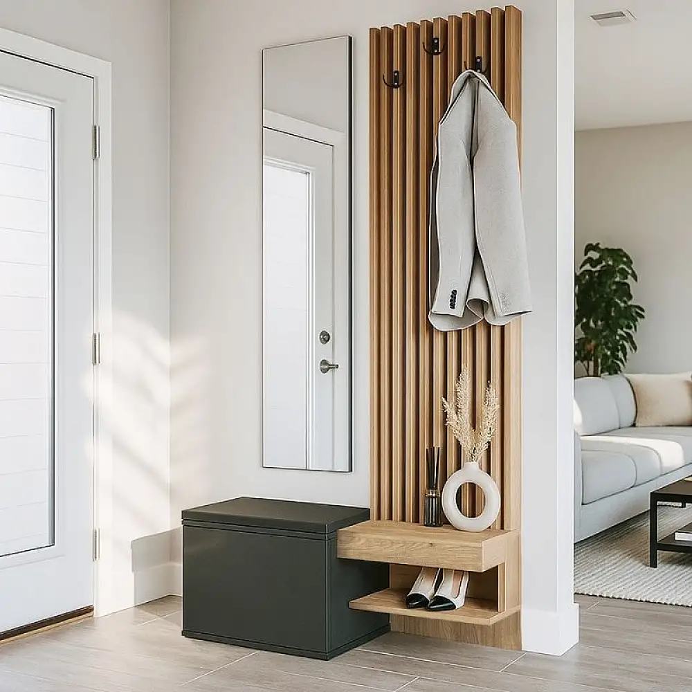 Έπιπλο εισόδου Dumont Megapap χρώμα ανθρακί - sepet oak 104,8x35x198εκ. | GP042-0362,1