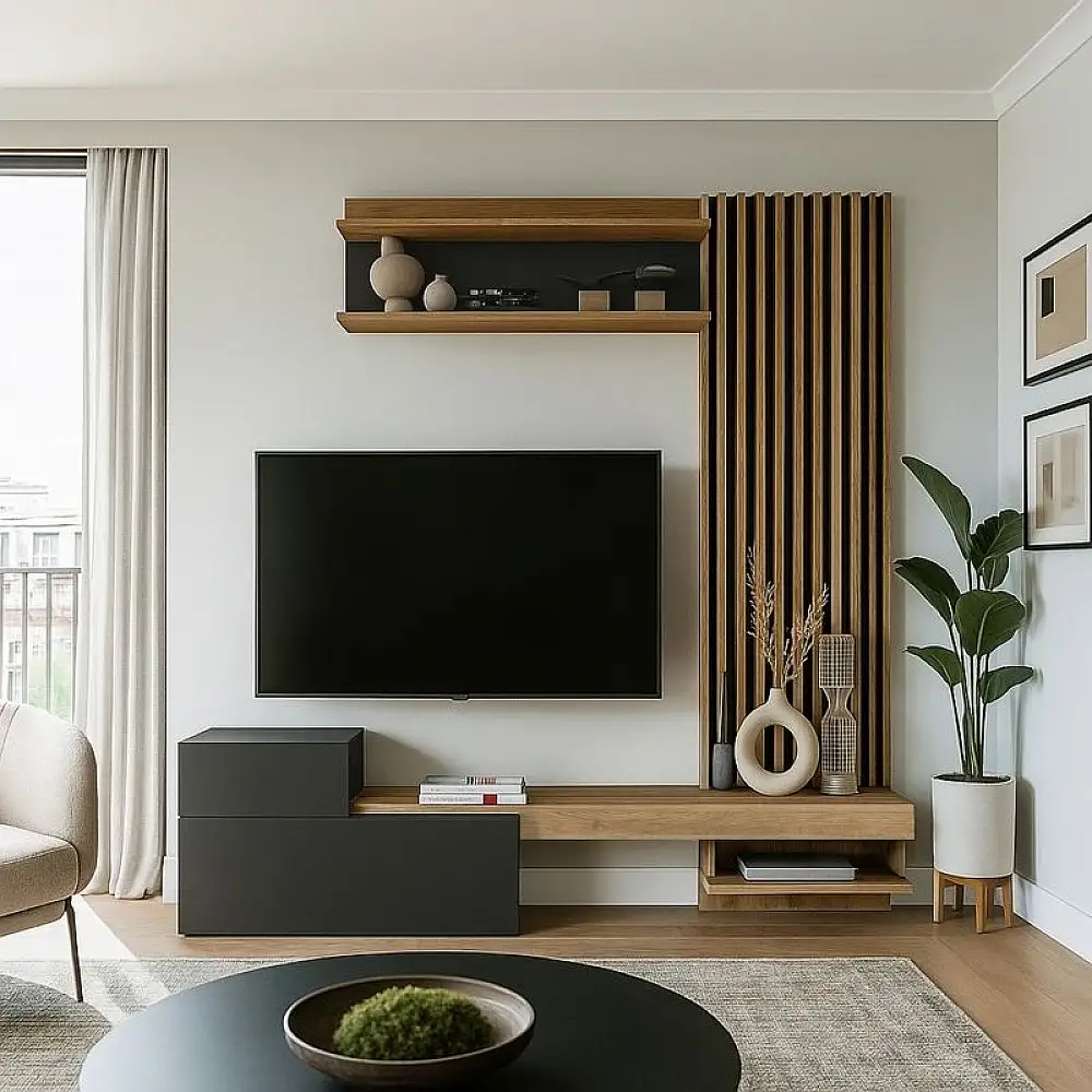 Σύνθεση τηλεόρασης Dumont Megapap χρώμα ανθρακί - sepet oak 180x36,8x200εκ. | GP042-0363,1