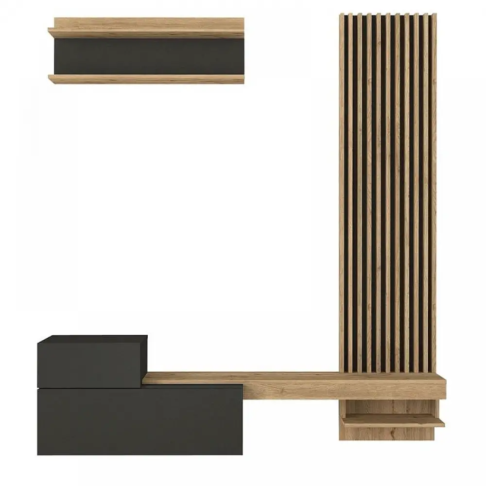 Σύνθεση τηλεόρασης Dumont Megapap χρώμα ανθρακί - sepet oak 180x36,8x200εκ. | GP042-0363,1