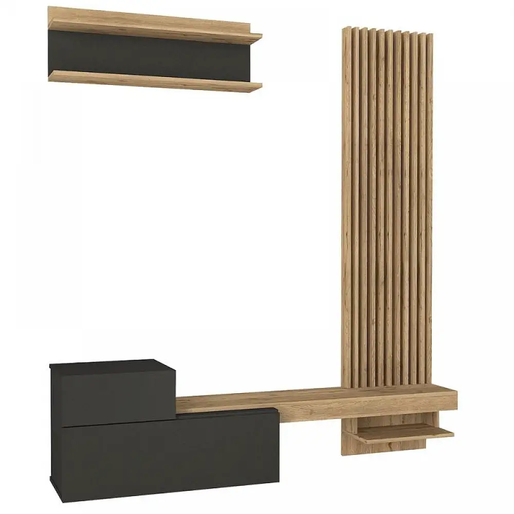 Σύνθεση τηλεόρασης Dumont Megapap χρώμα ανθρακί - sepet oak 180x36,8x200εκ. | GP042-0363,1