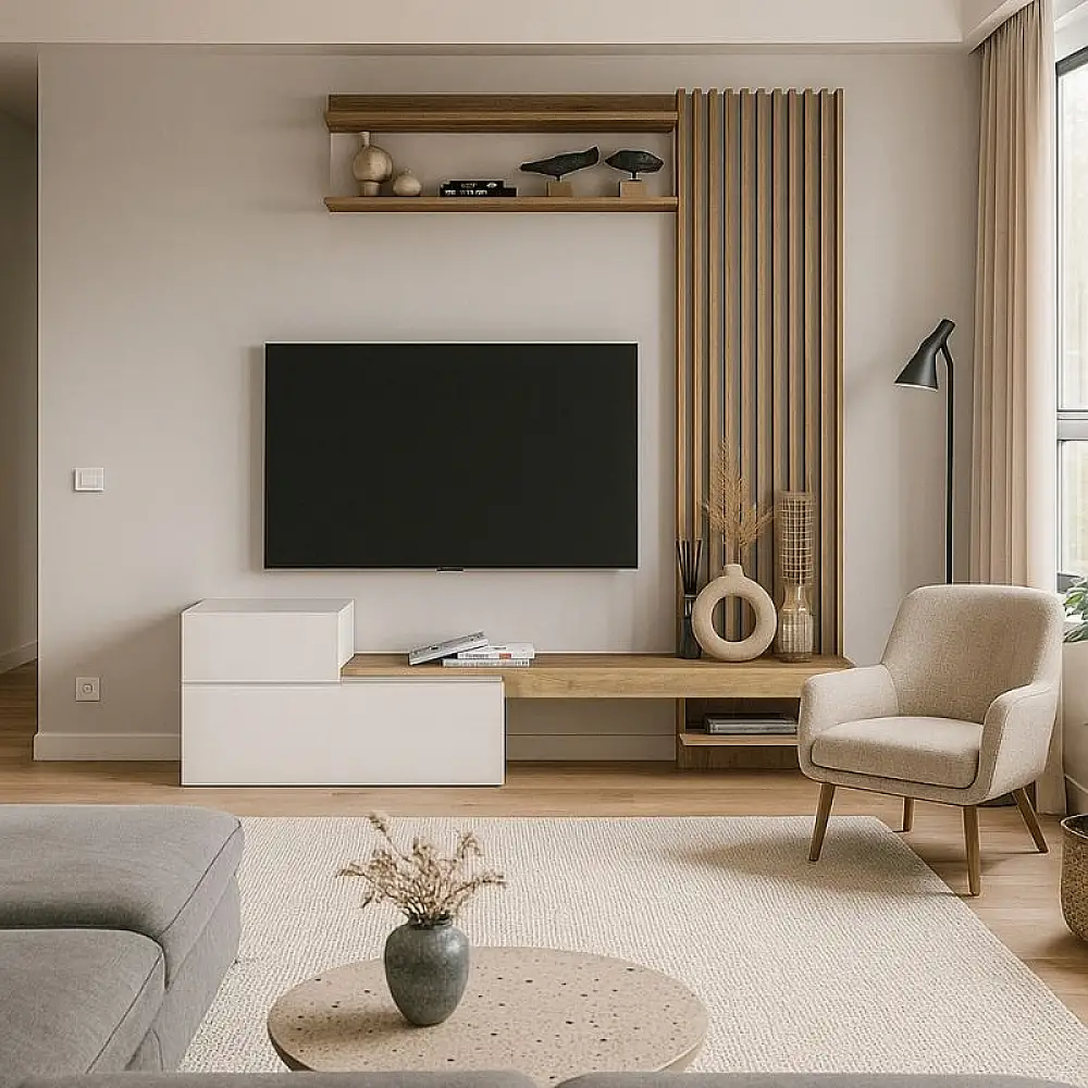 Σύνθεση τηλεόρασης Dumont Megapap χρώμα λευκό - sepet oak 180x36,8x200εκ. | GP042-0363,2