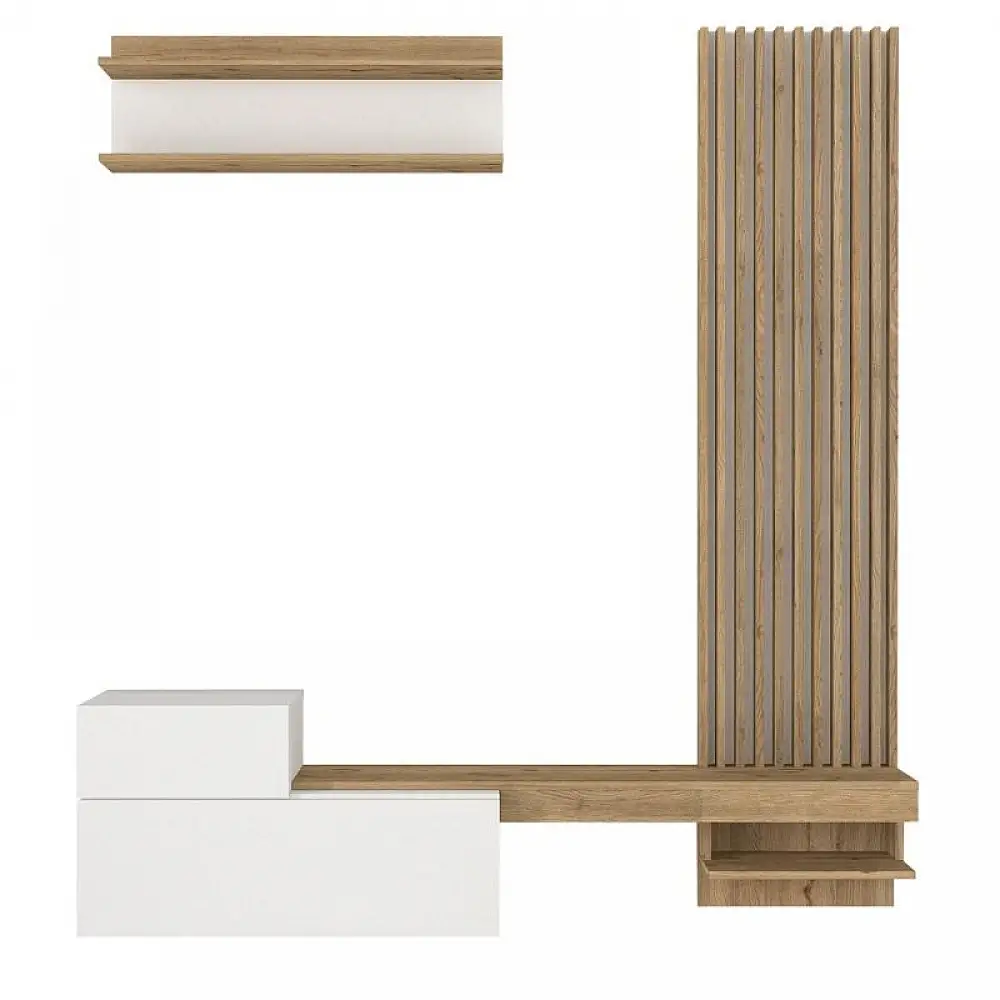 Σύνθεση τηλεόρασης Dumont Megapap χρώμα λευκό - sepet oak 180x36,8x200εκ. | GP042-0363,2