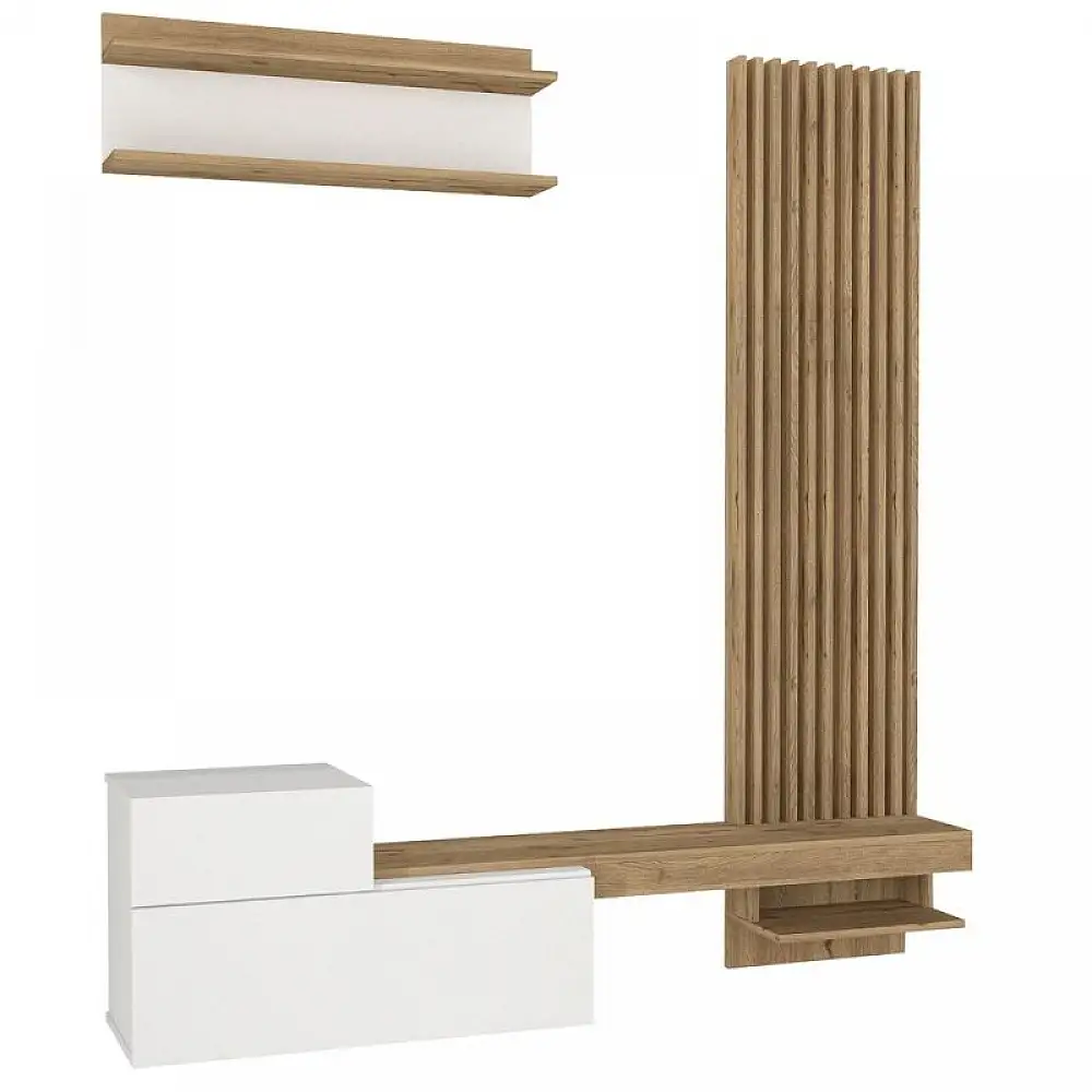 Σύνθεση τηλεόρασης Dumont Megapap χρώμα λευκό - sepet oak 180x36,8x200εκ. | GP042-0363,2