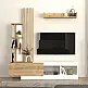 Σύνθεση τηλεόρασης Vermont Megapap χρώμα λευκό - sepet oak 180x40x193,8εκ. | GP042-0365,2