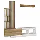 Σύνθεση τηλεόρασης Vermont Megapap χρώμα λευκό - sepet oak 180x40x193,8εκ. | GP042-0365,2