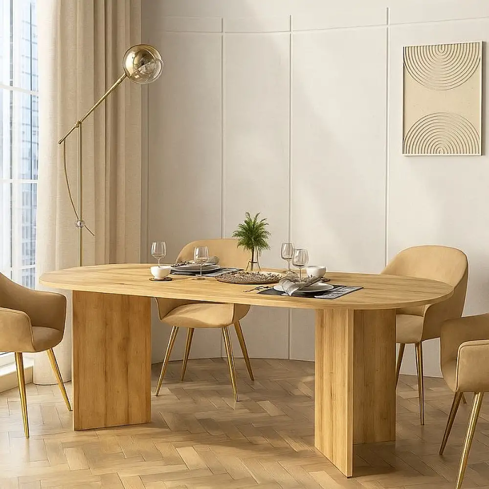 Τραπέζι Cortado Megapap χρώμα sapphire oak 200x90x74εκ. | GP042-0366,1