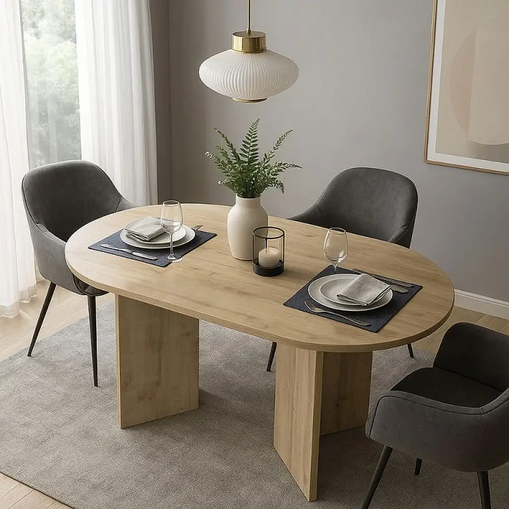 Τραπέζι Cortado Megapap χρώμα sapphire oak 138x80x75εκ. | GP042-0367,1