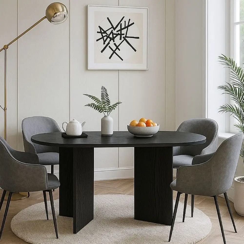 Τραπέζι Cortado Megapap χρώμα sencron black 138x80x75εκ. | GP042-0367,3