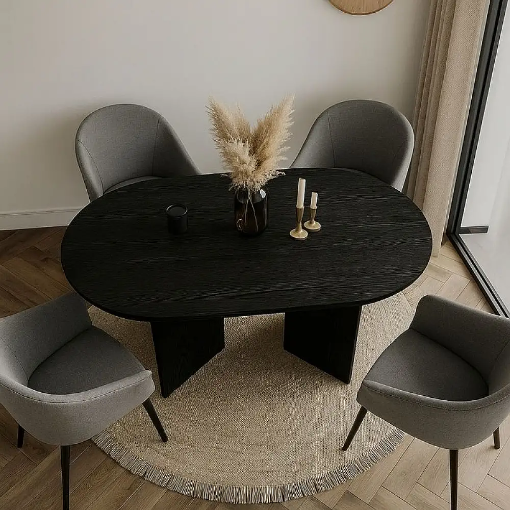 Τραπέζι Cortado Megapap χρώμα sencron black 138x80x75εκ. | GP042-0367,3