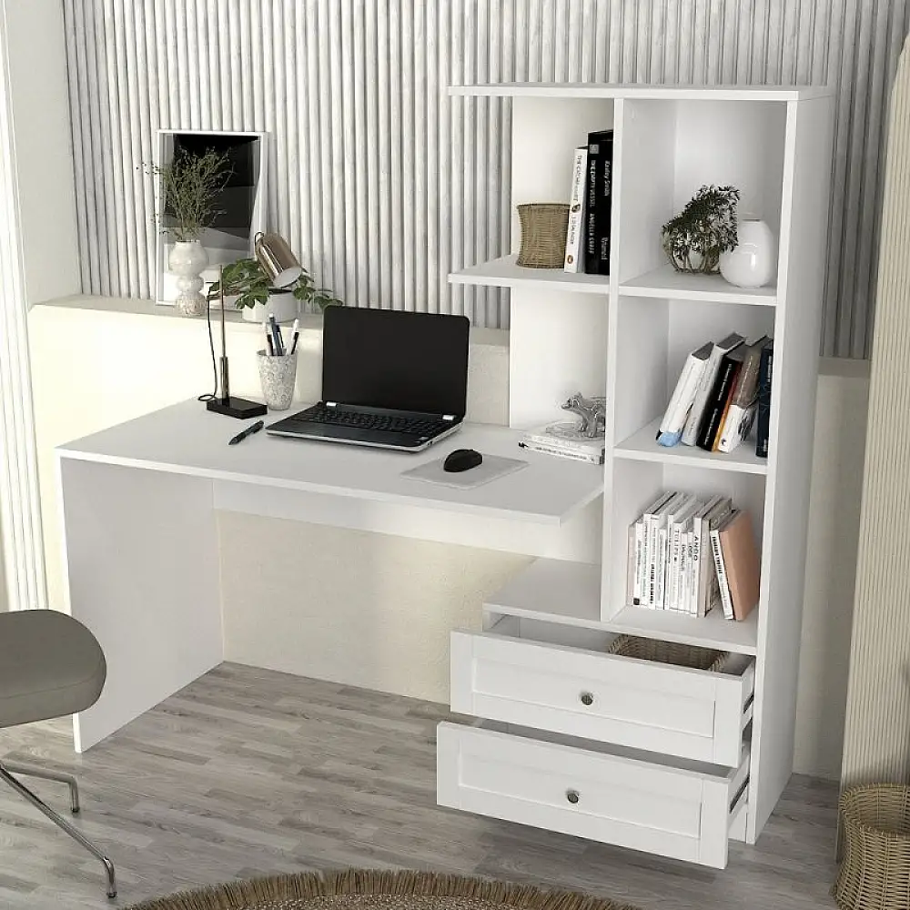 Γραφείο εργασίας Mantra Megapap χρώμα λευκό 150x60x152εκ. | GP042-0368,1