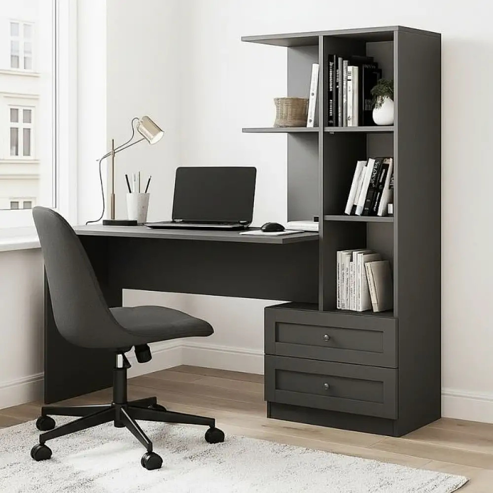 Γραφείο εργασίας Mantra Megapap χρώμα ανθρακί 150x60x152εκ. | GP042-0368,2