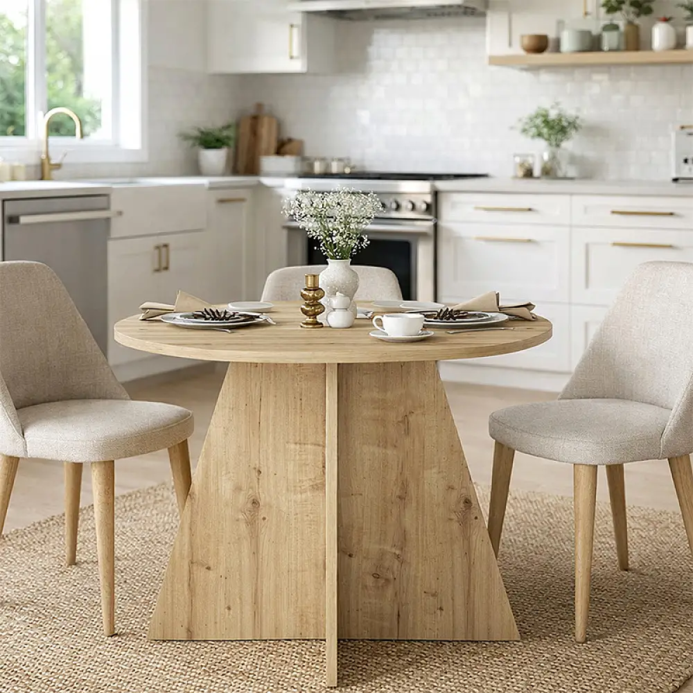 Τραπέζι Tailor Megapap χρώμα sapphire oak Ø100x75,7εκ. | GP042-0370,1