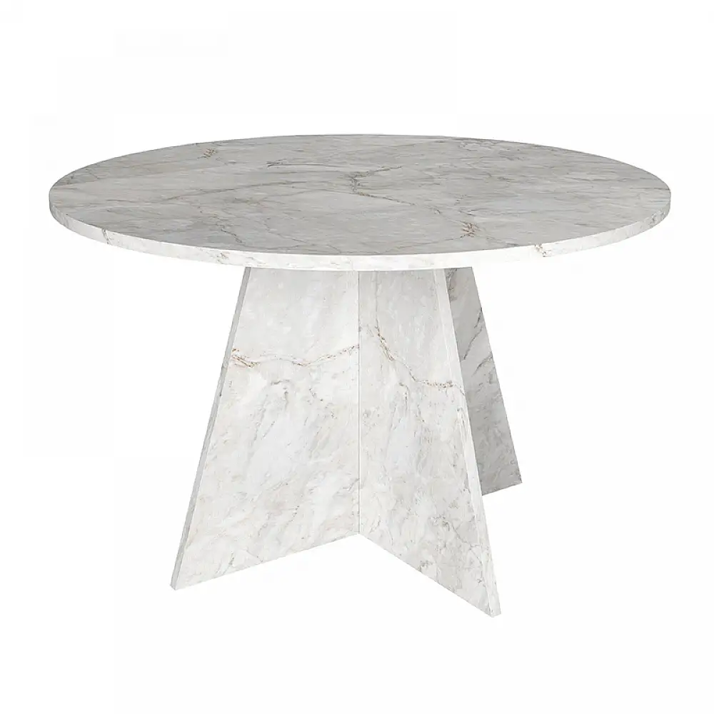 Τραπέζι Tailor Megapap χρώμα λευκό εφέ μαρμάρου Ø120x75,7εκ. | GP042-0371,2