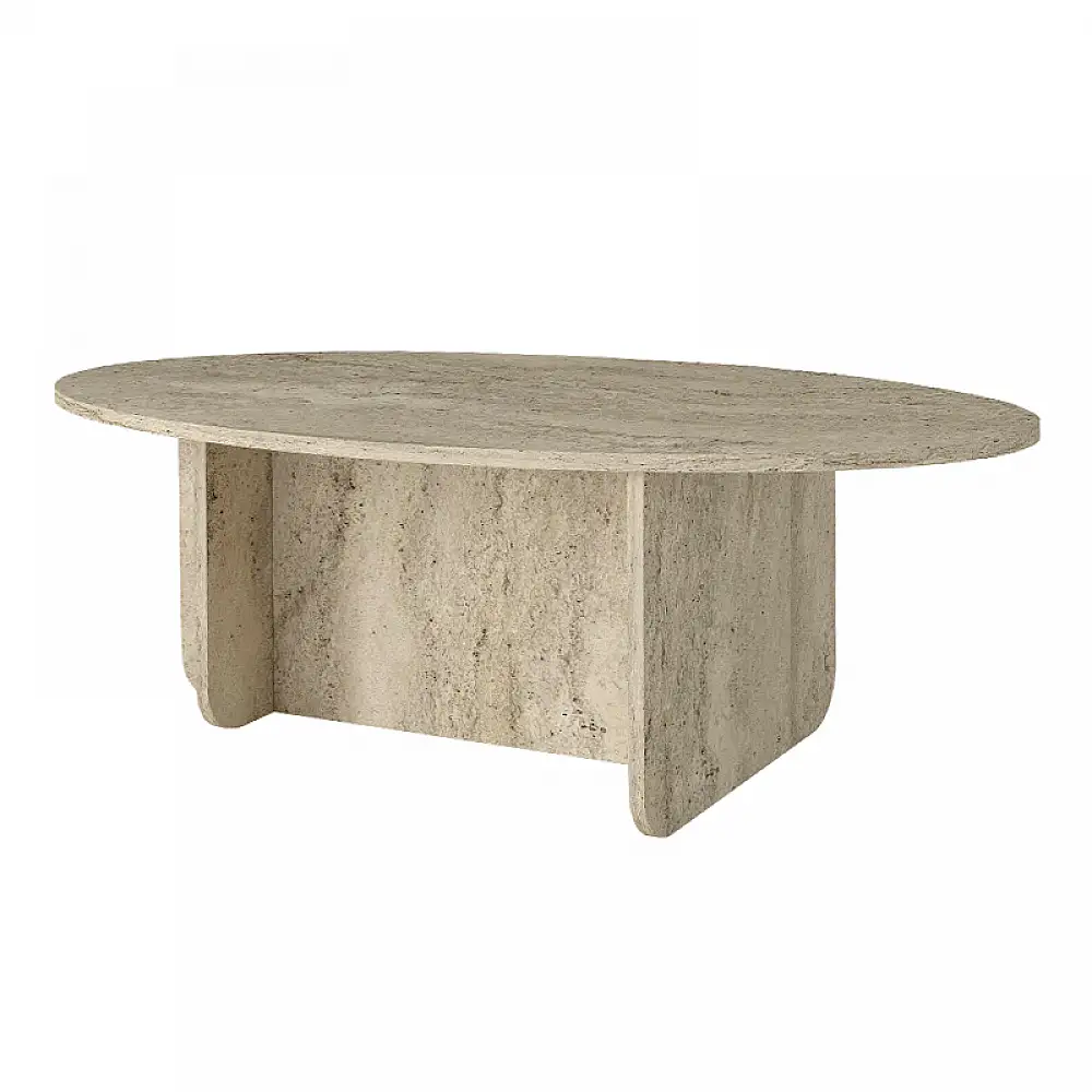 Τραπεζάκι σαλονιού Ravey Megapap χρώμα travertine 120x60x39,6εκ. | GP042-0372,1