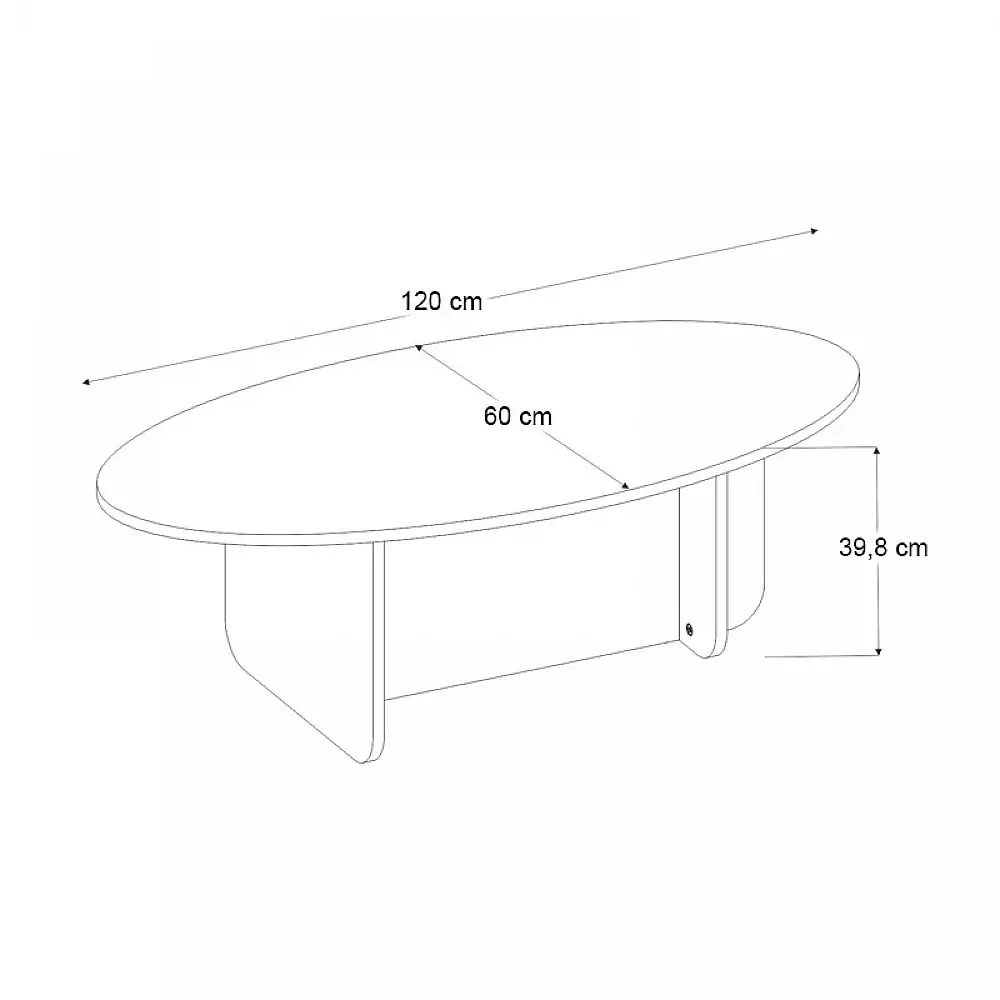 Τραπεζάκι σαλονιού Ravey Megapap χρώμα λευκό 120x60x39,6εκ. | GP042-0372,2