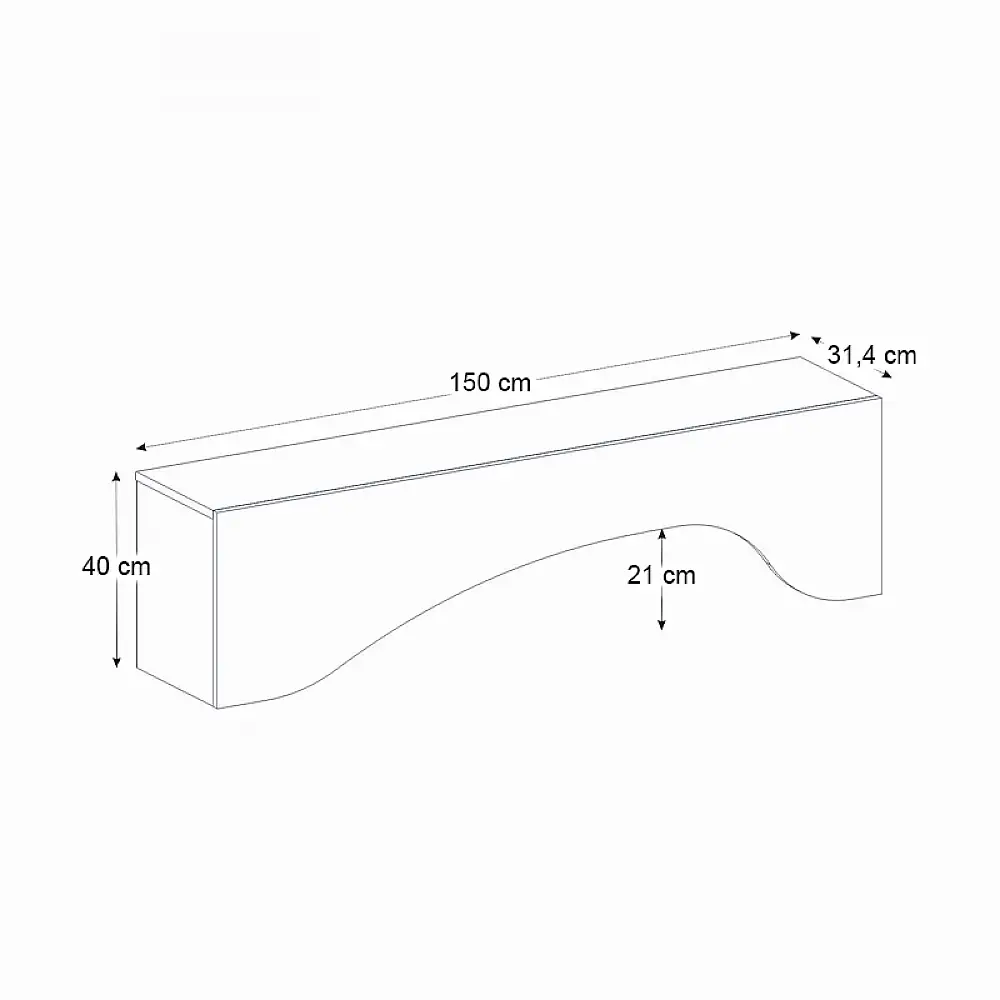 Έπιπλο τηλεόρασης Mara Megapap με LED χρώμα sencron black 150x31,4x40εκ. | GP042-0373,3