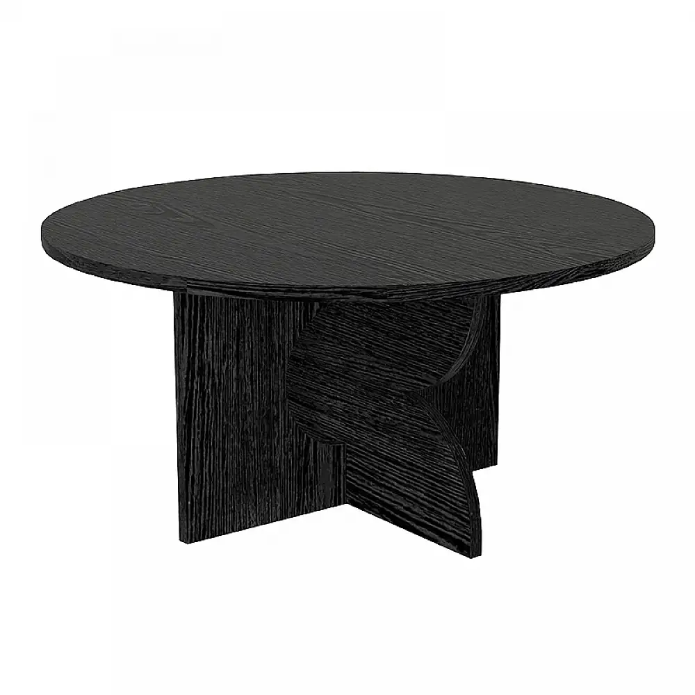 Τραπεζάκι σαλονιού Mara Megapap χρώμα sencron black Ø75x36,8εκ. | GP042-0374,3