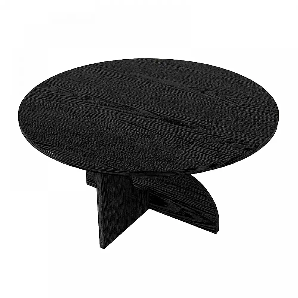 Τραπεζάκι σαλονιού Mara Megapap χρώμα sencron black Ø75x36,8εκ. | GP042-0374,3