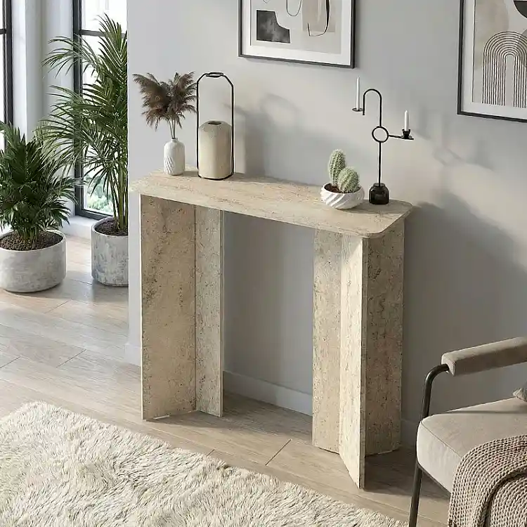 Κονσόλα Mara Megapap χρώμα travertine 90x29,6x91,8εκ. | GP042-0375,1