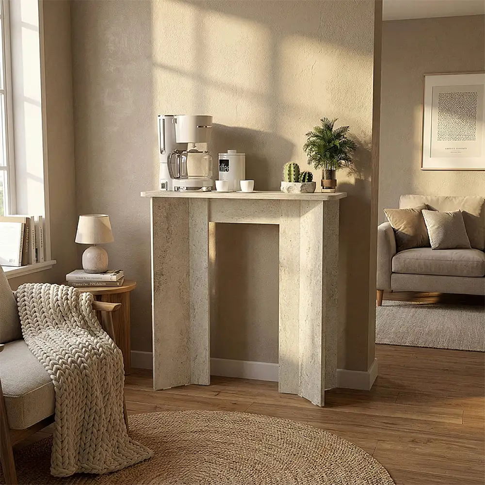 Κονσόλα Mara Megapap χρώμα travertine 90x29,6x91,8εκ. | GP042-0375,1