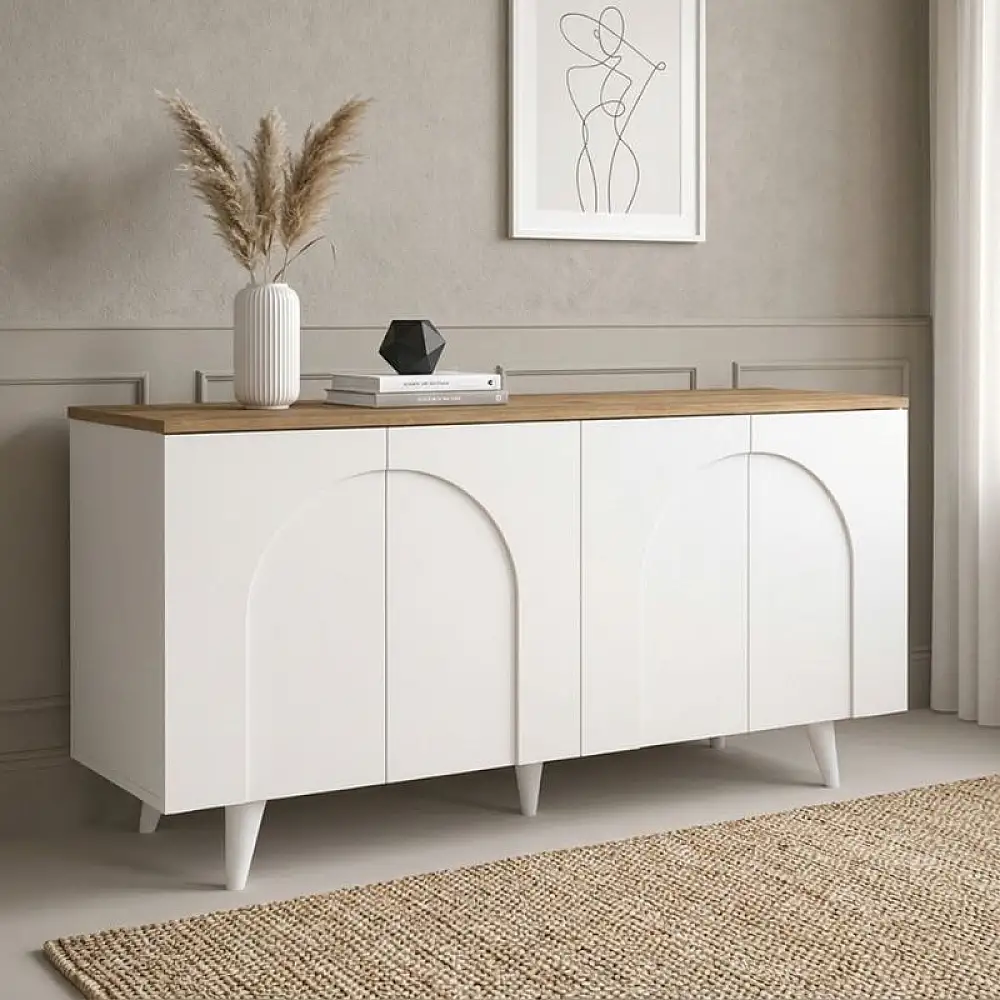 Μπουφές Bono Megapap χρώμα λευκό - sepet oak 150x45x74,6εκ. | GP042-0377,1