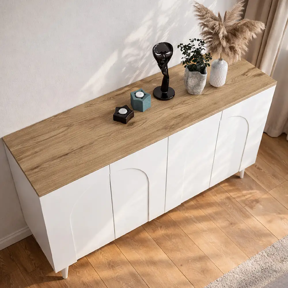 Μπουφές Bono Megapap χρώμα λευκό - sepet oak 150x45x74,6εκ. | GP042-0377,1