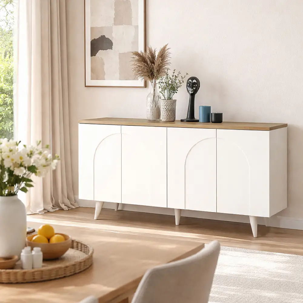 Μπουφές Bono Megapap χρώμα λευκό - sepet oak 150x45x74,6εκ. | GP042-0377,1