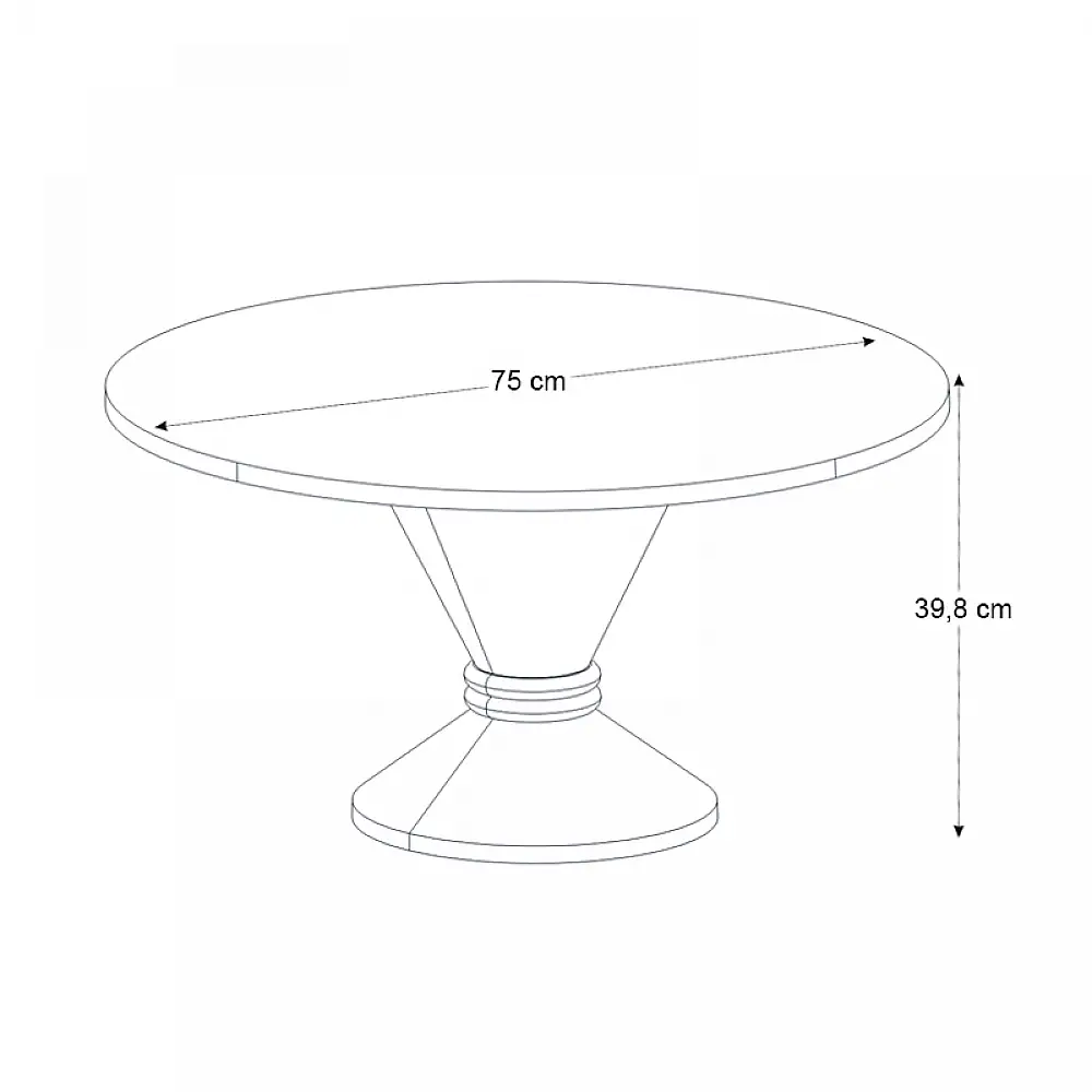 Τραπεζάκι σαλονιού Lepper Megapap χρώμα travertine - sandstone Ø75x39,8εκ. | GP042-0378,1