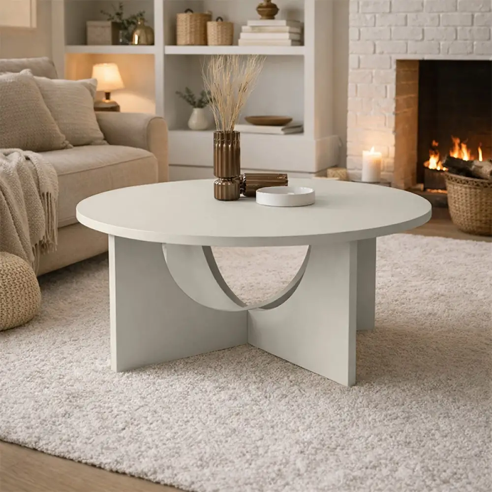 Τραπεζάκι σαλονιού Lemmar Megapap χρώμα sandstone Ø75x36,8εκ. | GP042-0379,1