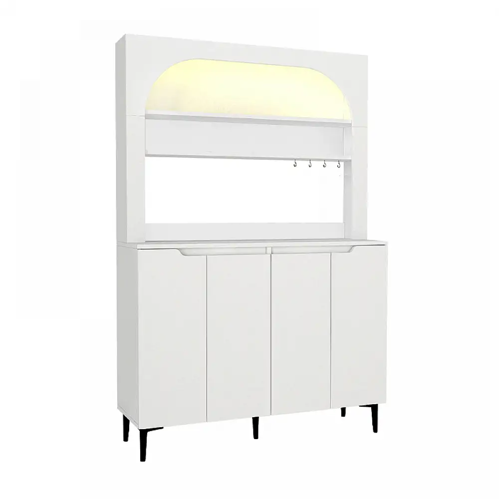 Έπιπλο κουζίνας με LED Melinta 4 Megapap χρώμα λευκό 120x40x181,8εκ. | GP042-0387,1