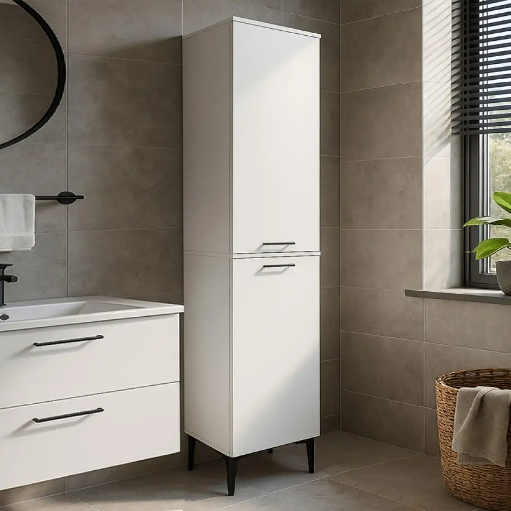 Ντουλάπι με καλάθι απλύτων Singa Megapap χρώμα λευκό 45x40x180εκ. | GP042-0389,1