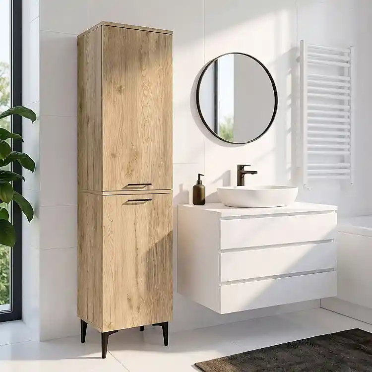 Ντουλάπι με καλάθι απλύτων Singa Megapap χρώμα sepet oak 45x40x180εκ. | GP042-0389,2