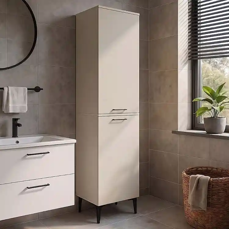 Ντουλάπι με καλάθι απλύτων Singa Megapap χρώμα sandstone 45x40x180εκ. | GP042-0389,3