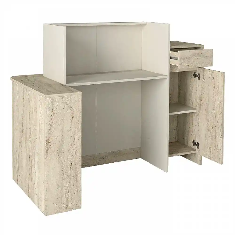 Γραφείο υποδοχής - reception Dayana Megapap με LED χρώμα travertine - sandstone 150x85,2x120εκ. | GP042-0391,1